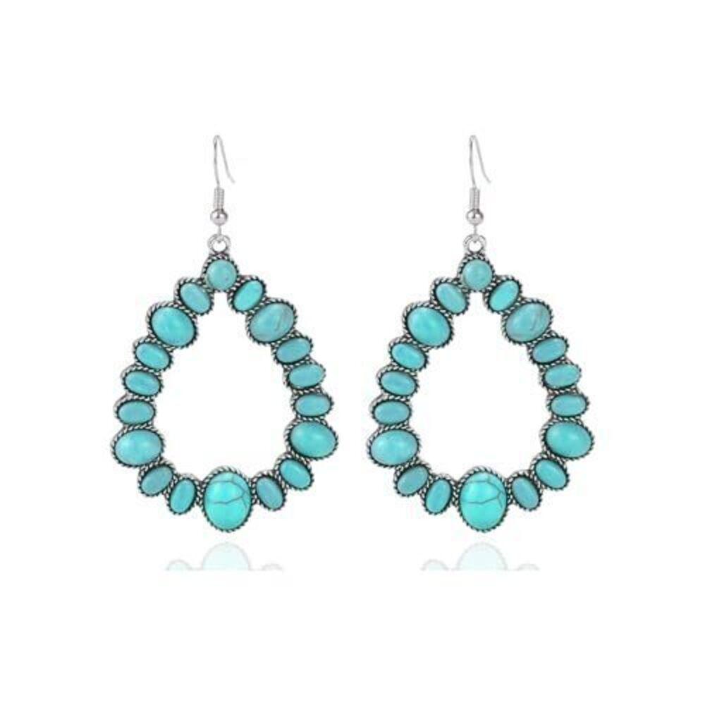 1456 Boho Western Rodeo Turquoise Earrings Vintage Western Jewelry Cowgirl